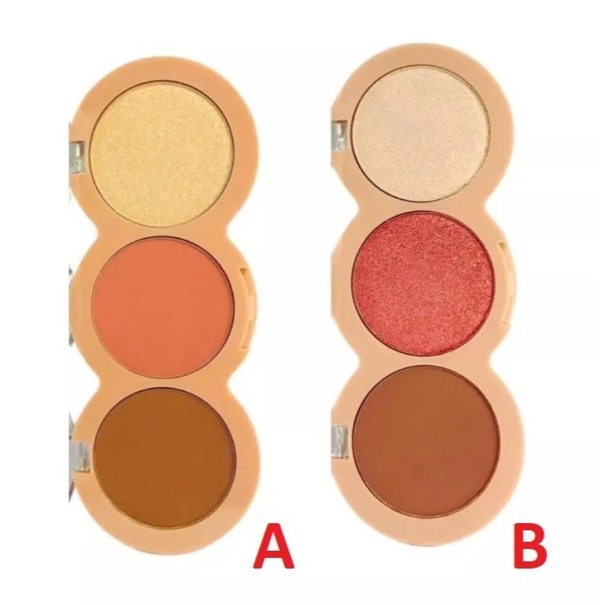 Paleta 3 em 1 Belle Angel – Iluminador, Blush e Contorno com Alta Pigmentação