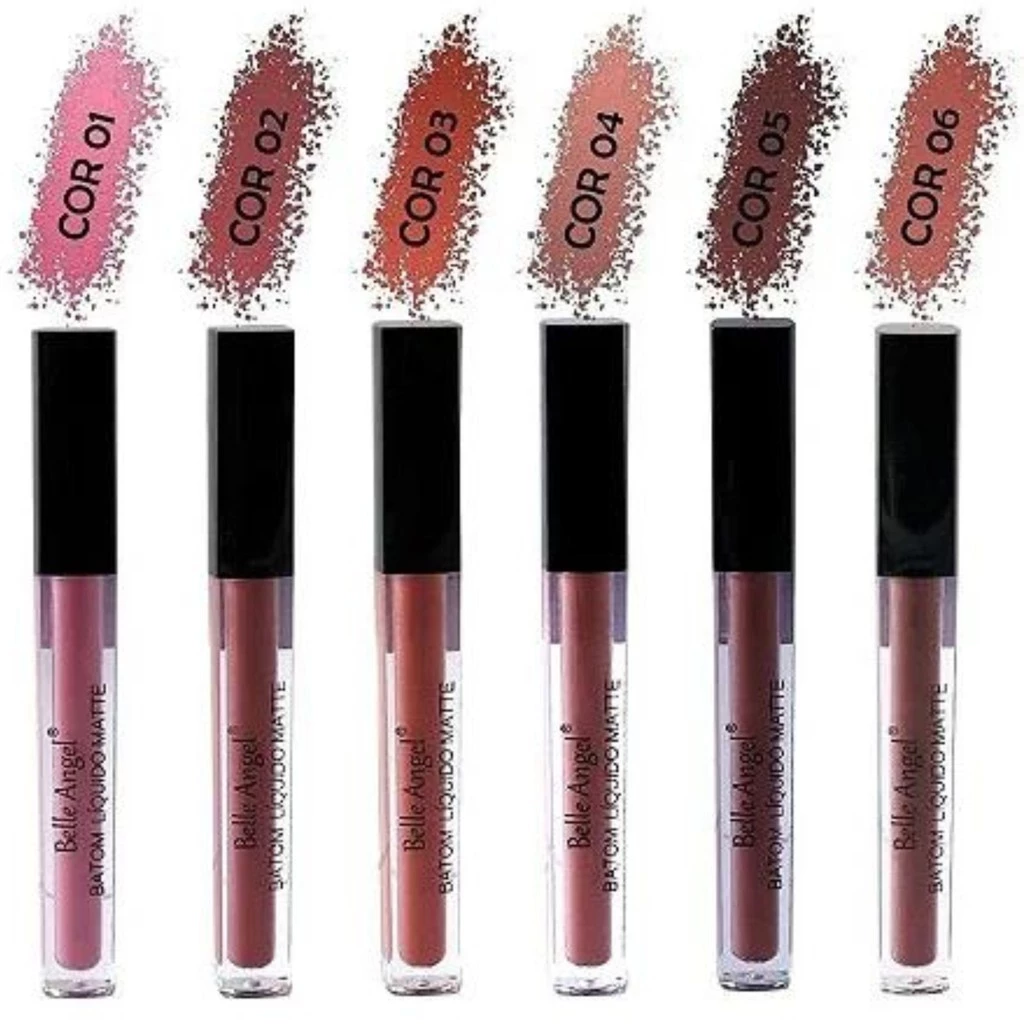 Batom Líquido Matte Belle Angel – Cores Vivas e Neutras com Conforto